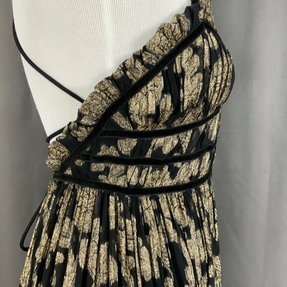 Free People Charlie Bustier Dress Black/Gold Metallic Combo Sz XS - Picture 7 of 16